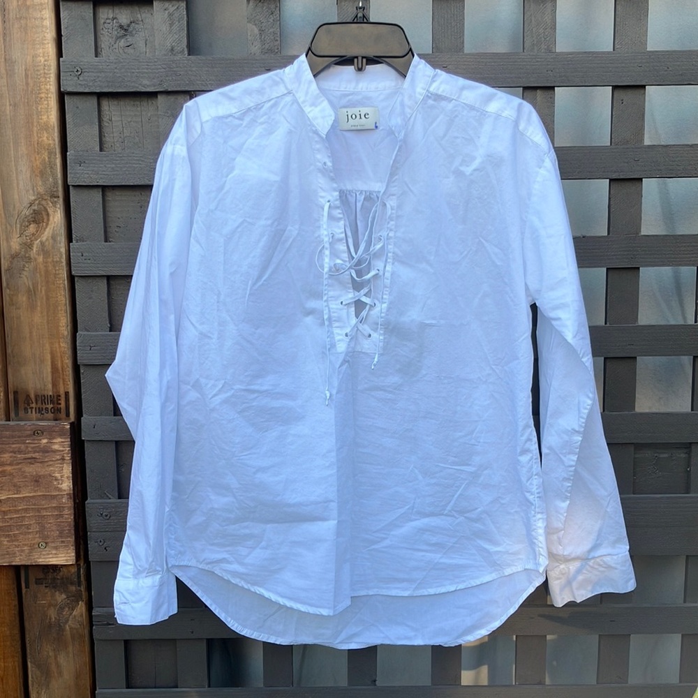 joie brand lightweight cotton shirt.  Laces up the front.  Super cute on!